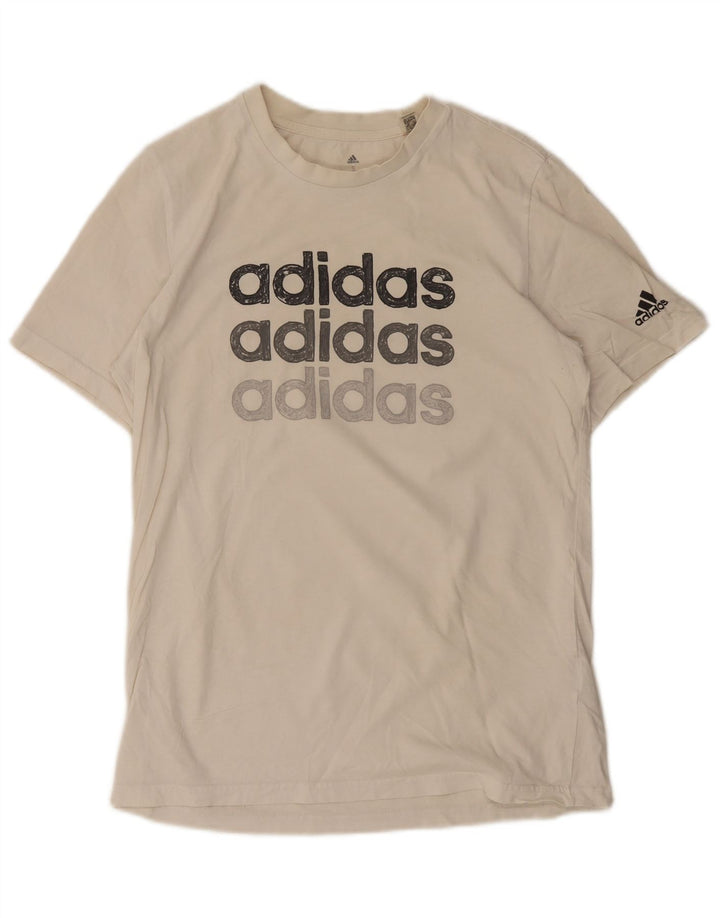 Ανδρικό γραφικό T-Shirt Adidas Top Μικρό λευκό βαμβακερό