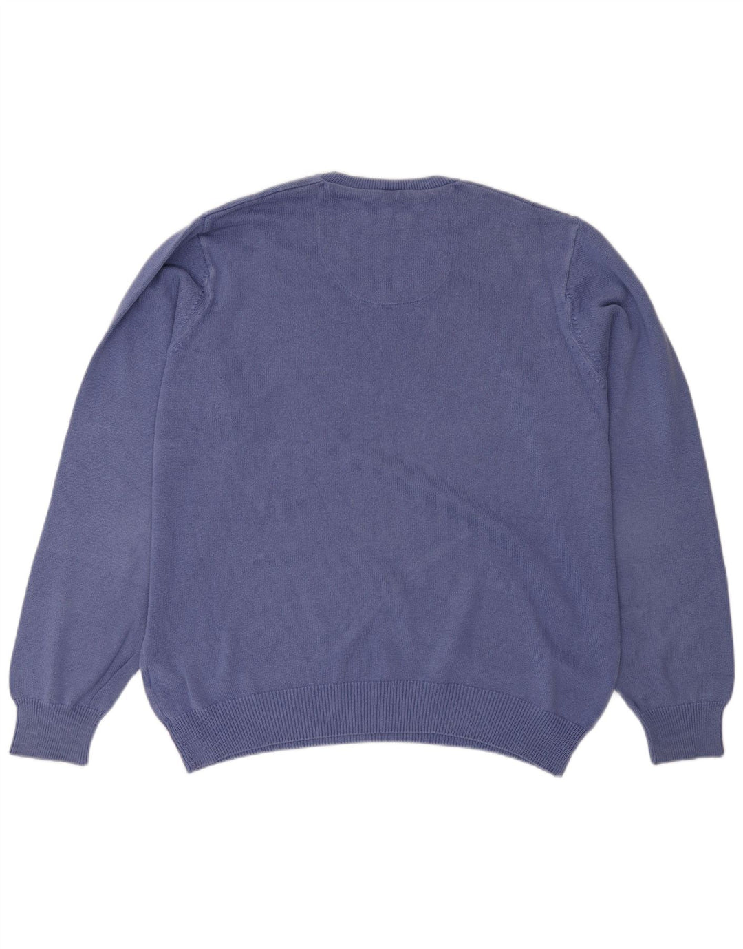 Ανδρικό πουλόβερ Marks & Spencer Blue Harbour με λαιμόκοψη με λαιμόκοψη, μεγάλο μπλε βαμβακερό