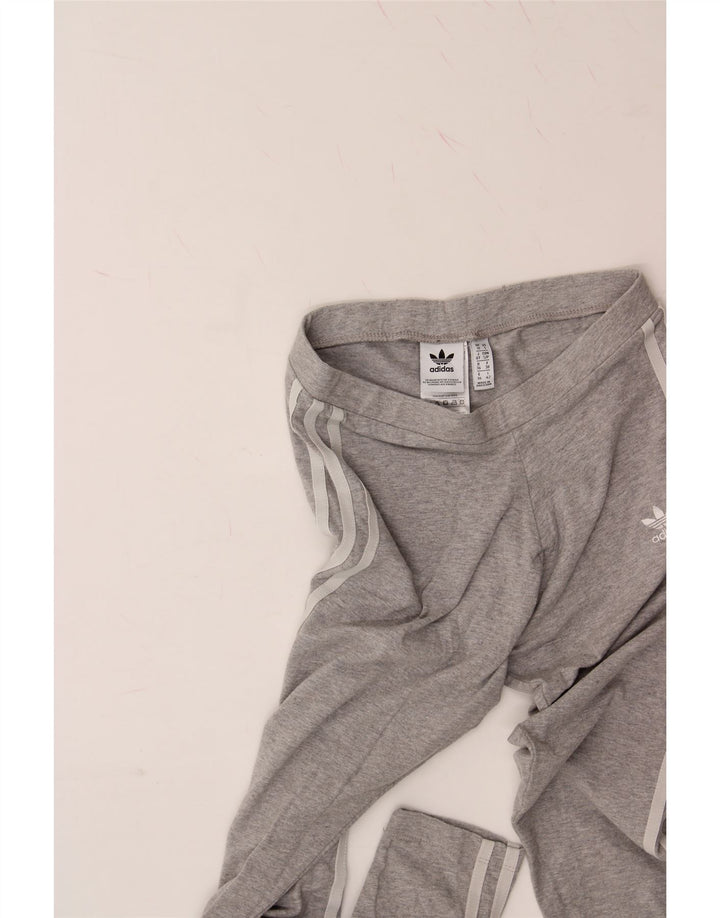 ADIDAS Womens Leggings UK 10 Small  Grey Cotton Vintage Adidas and Second-Hand Adidas from Messina Hembry 