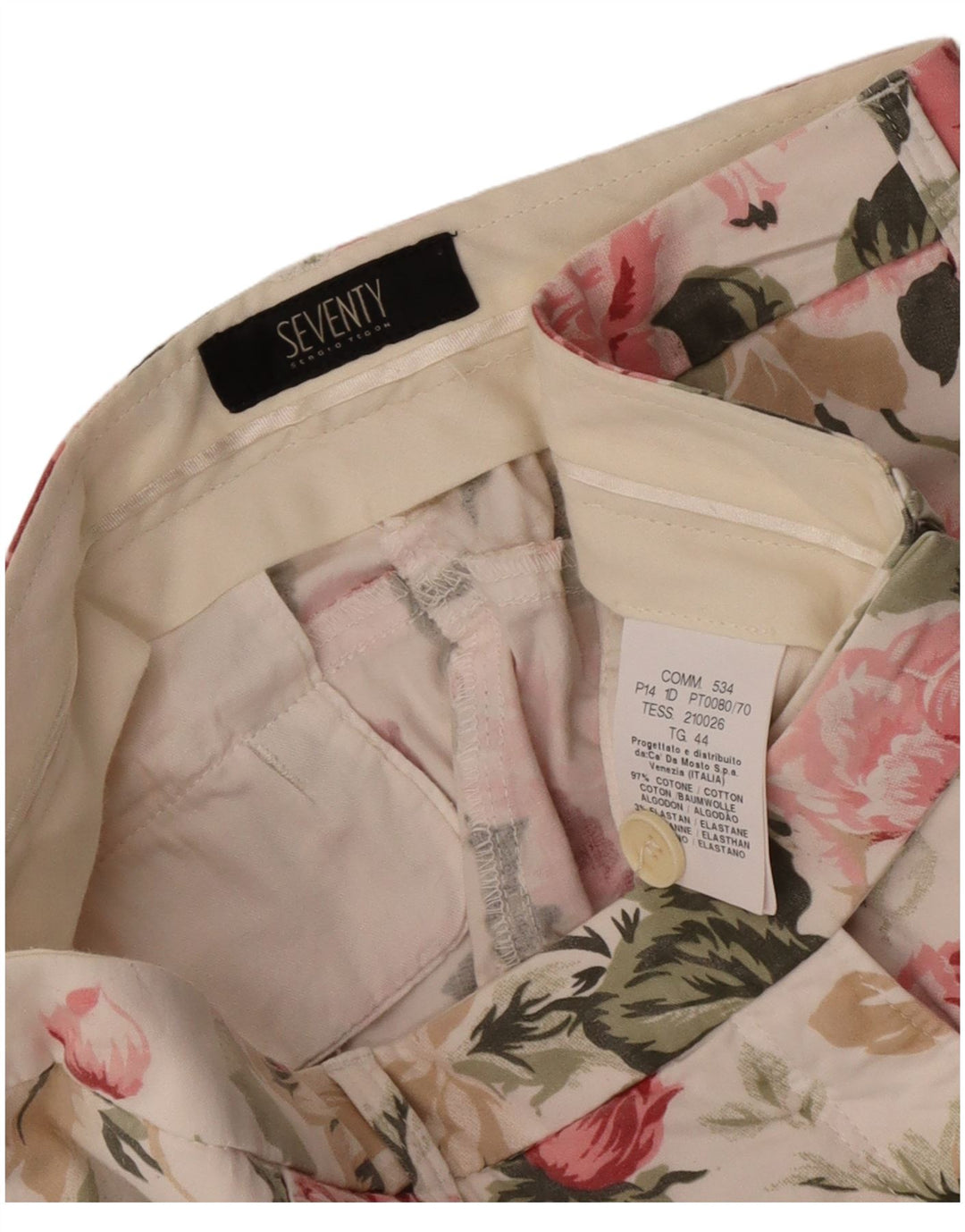 Seventy Γυναικείο Cropped Παντελόνι IT 44 Medium W30 L26 Πολύχρωμο Floral