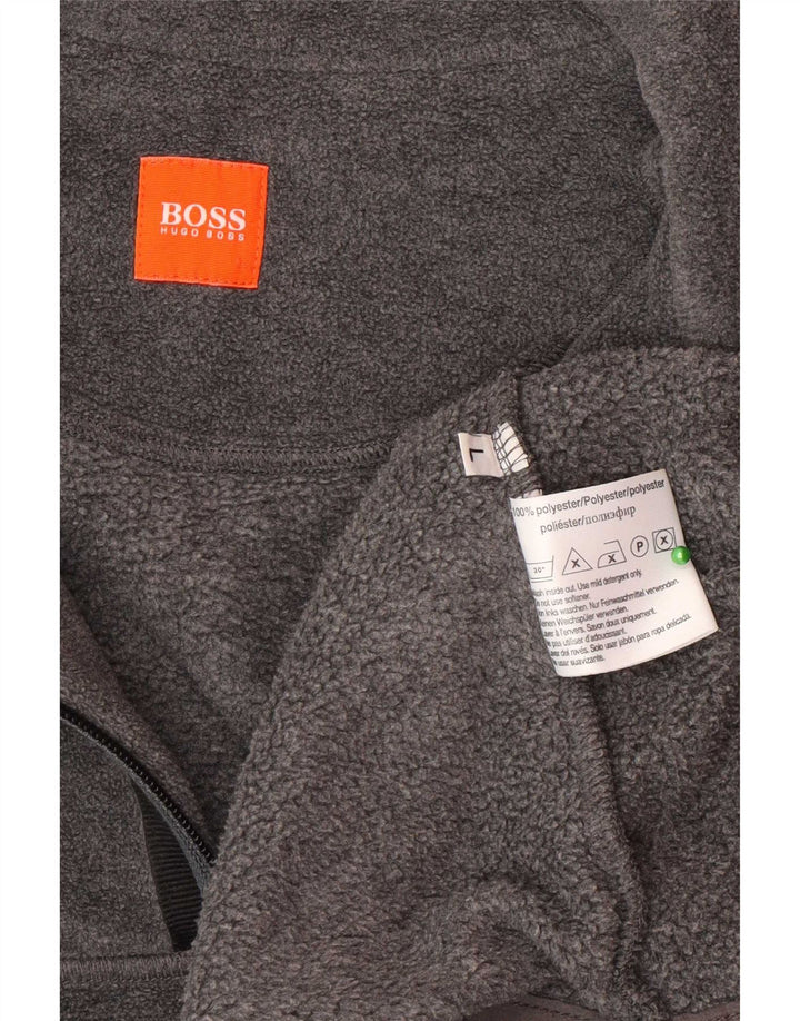 Hugo Boss Ανδρικό φερμουάρ Fleece Jumper Μεγάλος Γκρι Πολυεστέρας