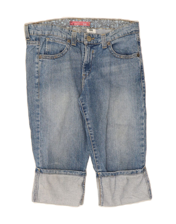 LEVI'S Womens 518 Super Low Straight Capri Jeans US 7 Medium W32 L16 Blue