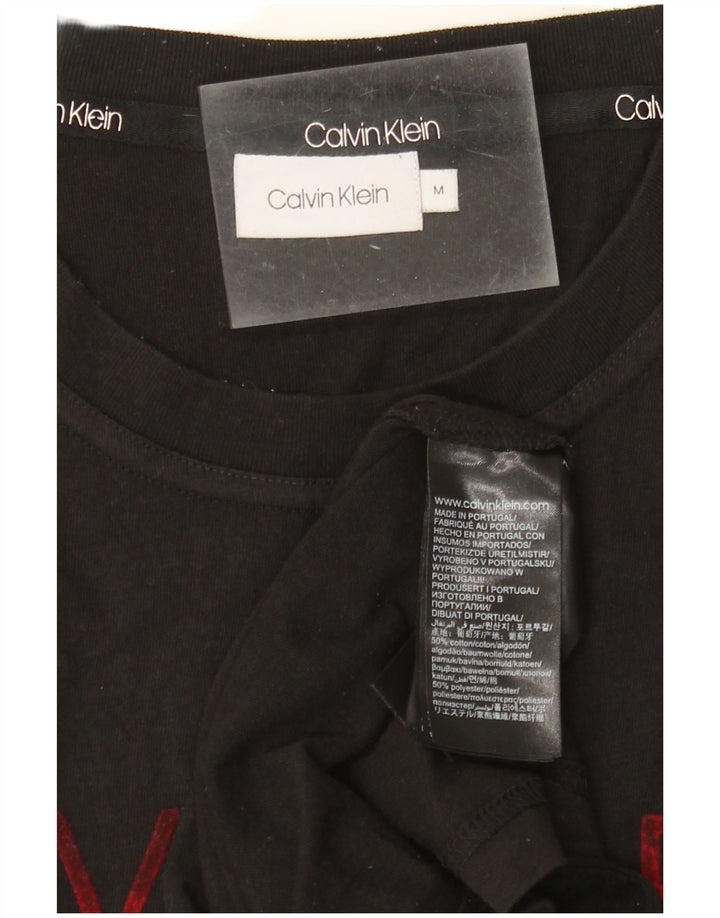 Ανδρικό γραφικό T-shirt CALVIN KLEIN Τοπ μεσαίο μαύρο βαμβακερό