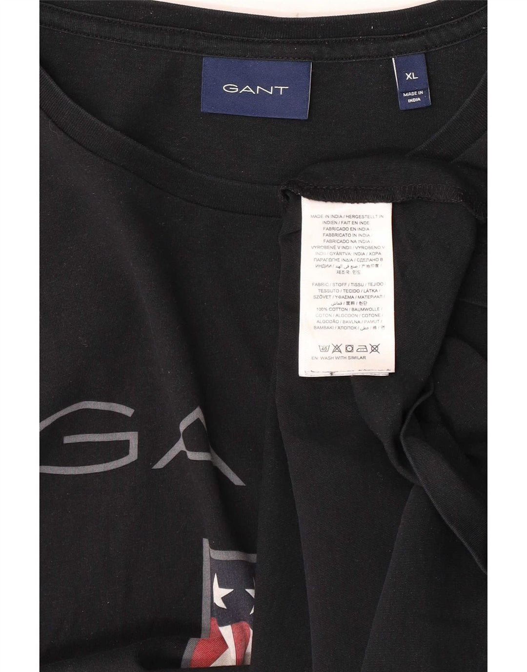 Ανδρικό Gant Graphic T-Shirt Top XL Μαύρο βαμβακερό