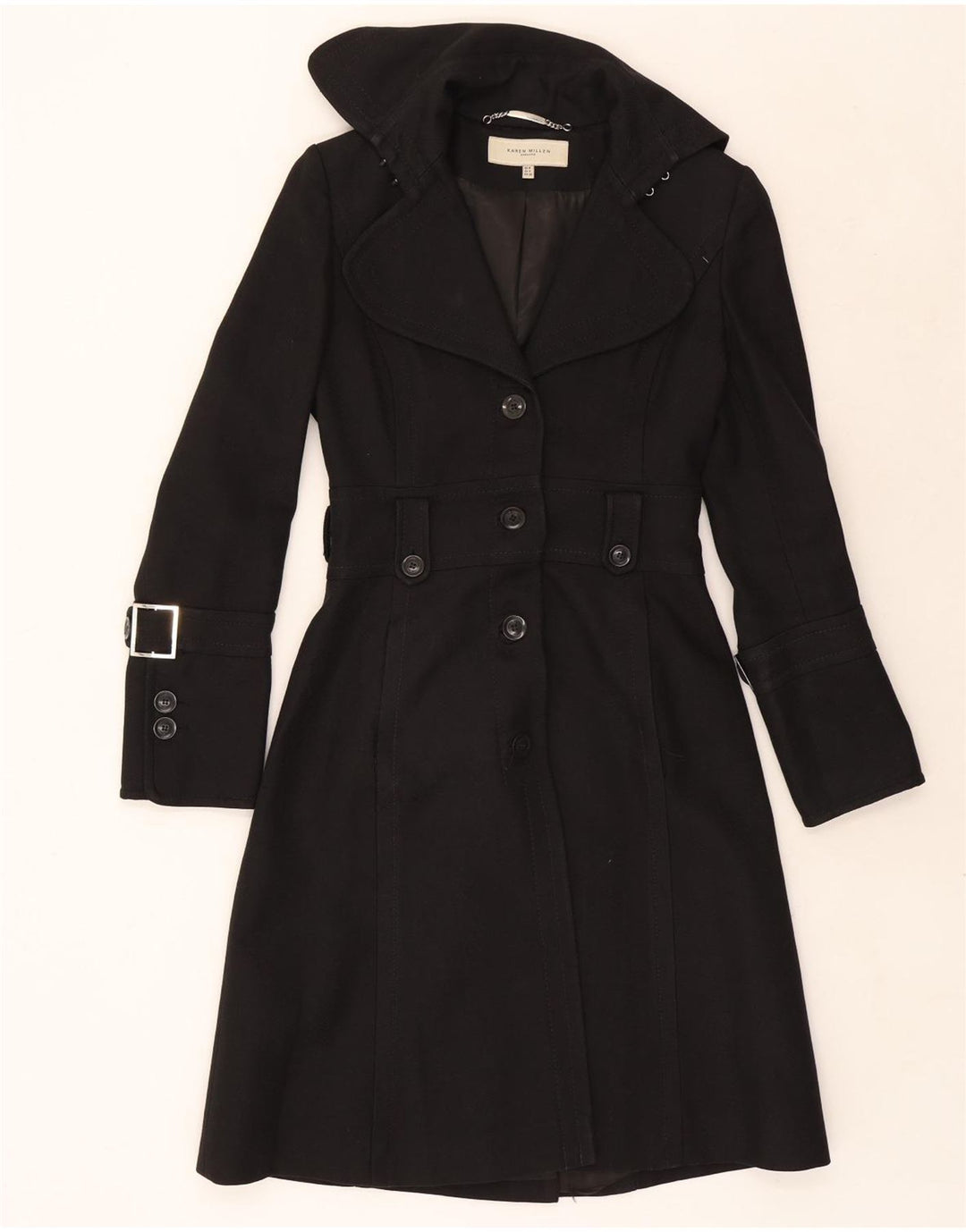 Γυναικείο παλτό Karen Millen UK 8 Small Black Wool