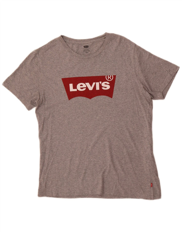 Ανδρικό γραφικό T-Shirt Levi's Top Βαμβακερό με μεσαίο γκρι χρώμα