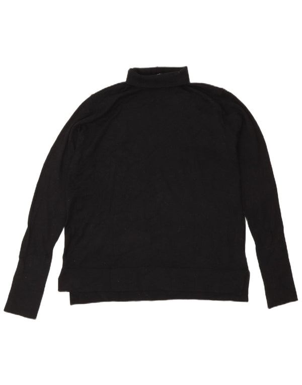 Zara Γυναικείο πουλόβερ με ρολό λαιμόκοψη UK 14 Medium Black Modal