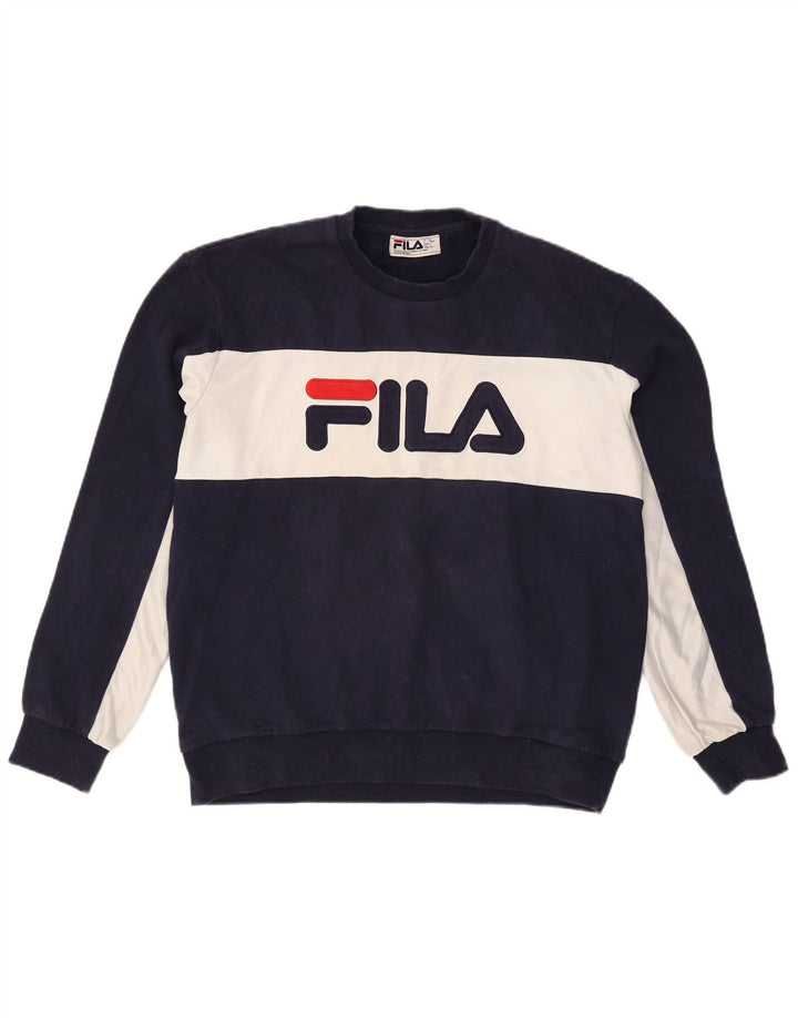 Ανδρικό γραφικό φούτερ Fila Jumper Μεγάλο μπλε μπλε χρώματος βαμβακερό