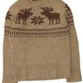 Smog Mens Graphic Crew Neck Jumper πουλόβερ Medium Beige Fair Isle Lambswool