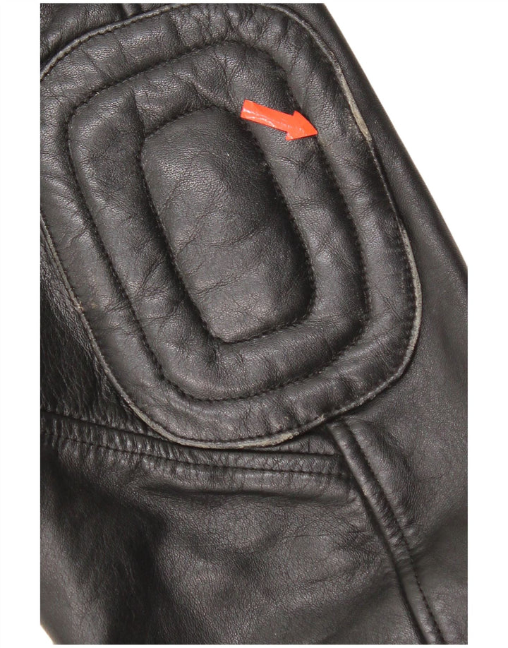 Vintage Ανδρικό Δερμάτινο Military Jacket UK 38 Medium Black Leather