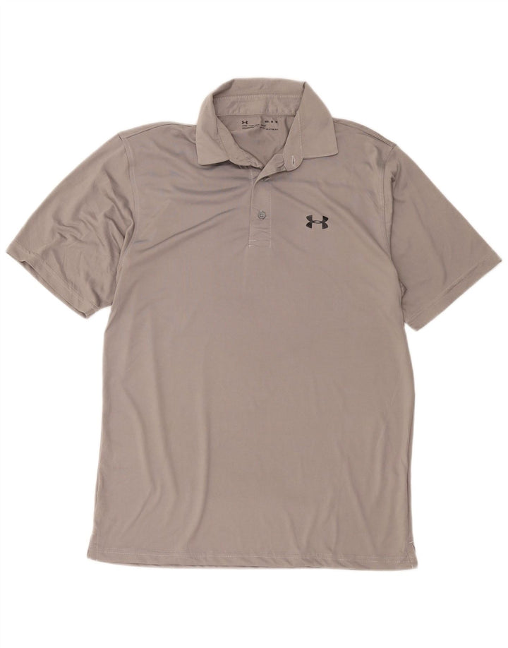 Ανδρικό μπλουζάκι Polo Heat Gear Under Armour, μεσαίο γκρι πολυεστέρας