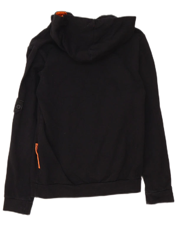 CAT Boys Graphic Hoodie Jumper 9-10 Years Black Cotton