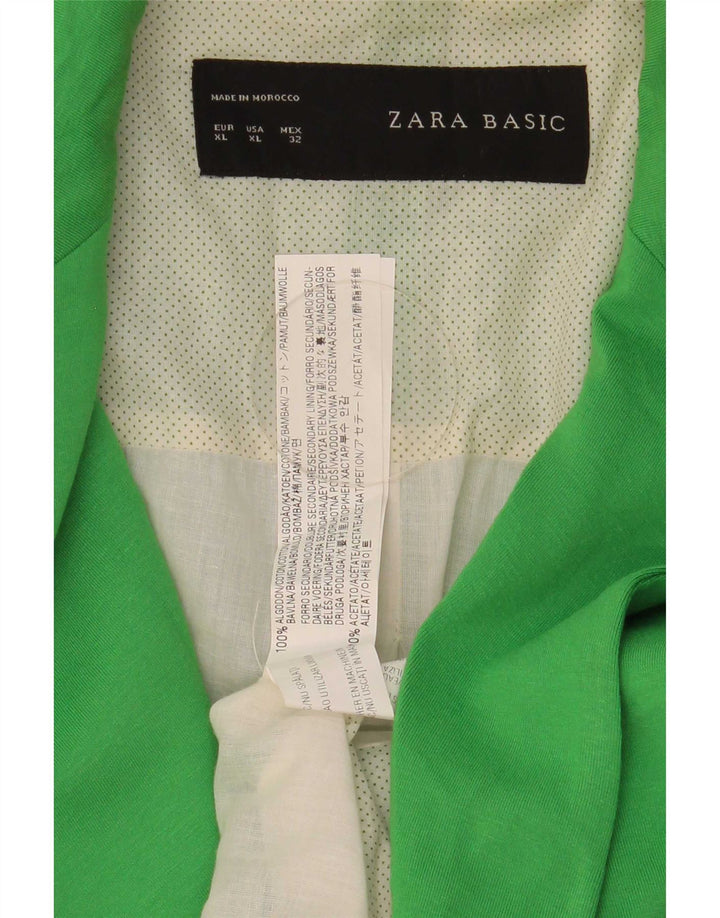Zara Γυναικείο Μπουφάν Blazer UK 18 XL Πράσινο βαμβακερό