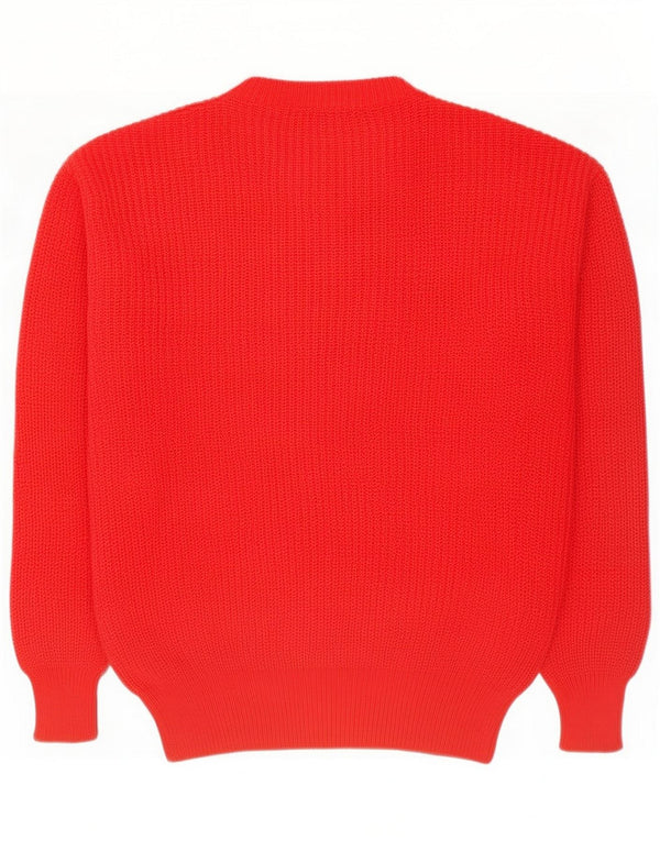 Vintage Mens Crew Neck Jumper πουλόβερ UK 50 3XL Red Wool