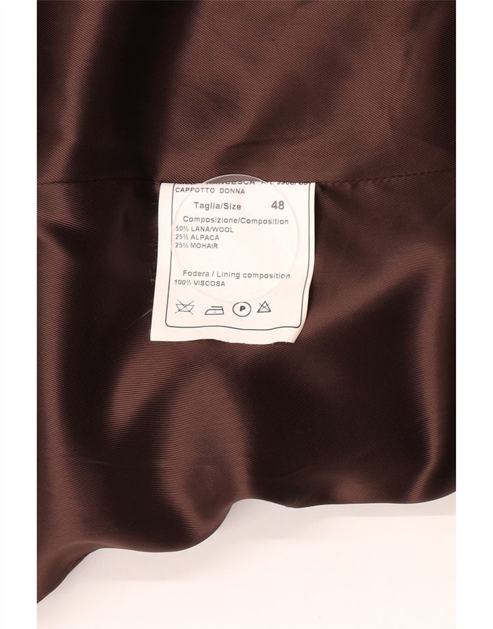 Vintage Γυναικείο Παλτό IT 48 XL Καφέ Μαλλί