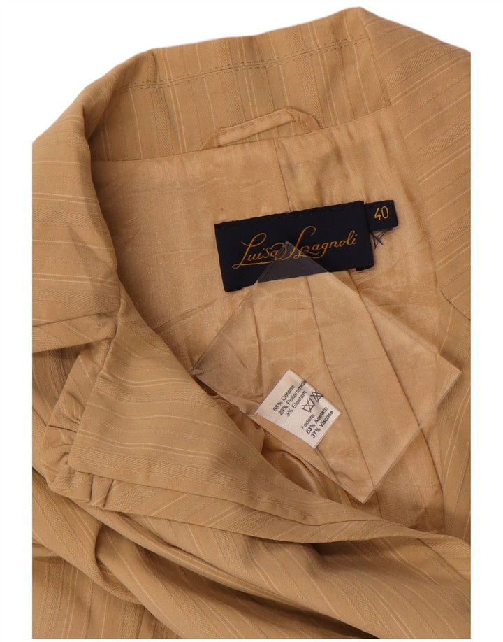 LUISA SPAGNOLI Γυναικείο ανοιχτό σακάκι IT 40 Small Beige Pinstripe