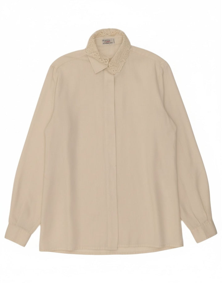 EMMANUEL SCHVILI Womens Shirt UK 16 Large Off White Cotton Vintage Emmanuel Schvili and Second-Hand Emmanuel Schvili from Messina Hembry 