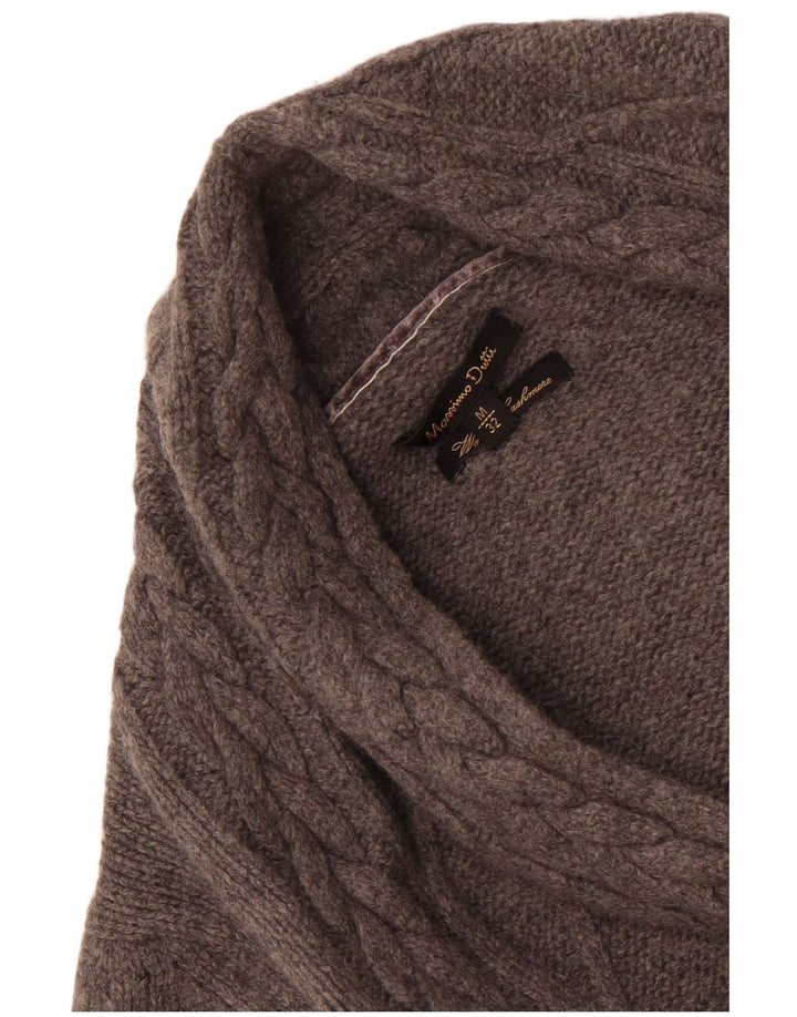 Massimo Dutti Γυναικείο ανοιχτό πουλόβερ ζακέτα UK 14 μεσαίο γκρι μαλλί