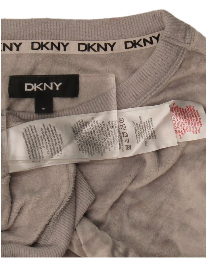 Γυναικείο βελούδινο γραφικό φούτερ Dkny Jumper UK 10 Small Grey Polyester