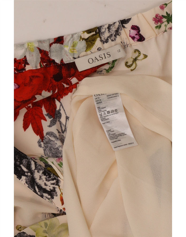 Γυναικείο φόρεμα Oasis Halter UK 12 Medium Off White Floral Polyester