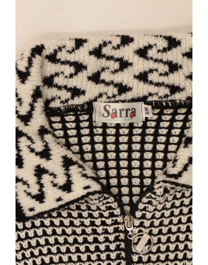 Vintage Γυναικεία Ζακέτα UK 14 Medium Grey Geometric