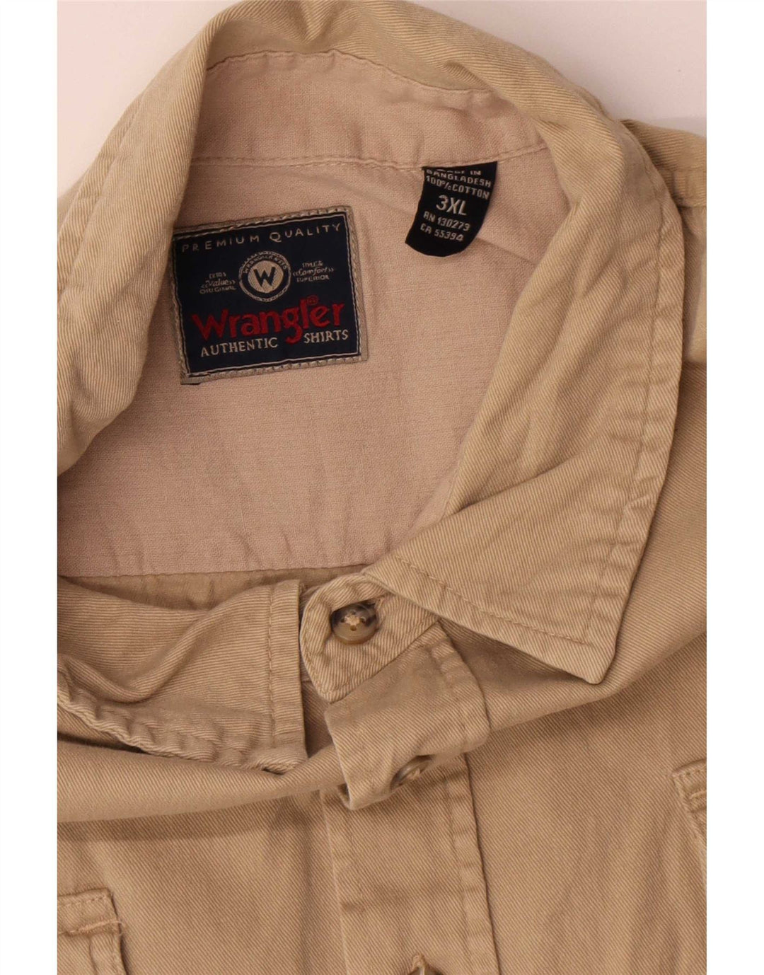 Ανδρικό πουκάμισο Wrangler 3XL Μπεζ βαμβακερό