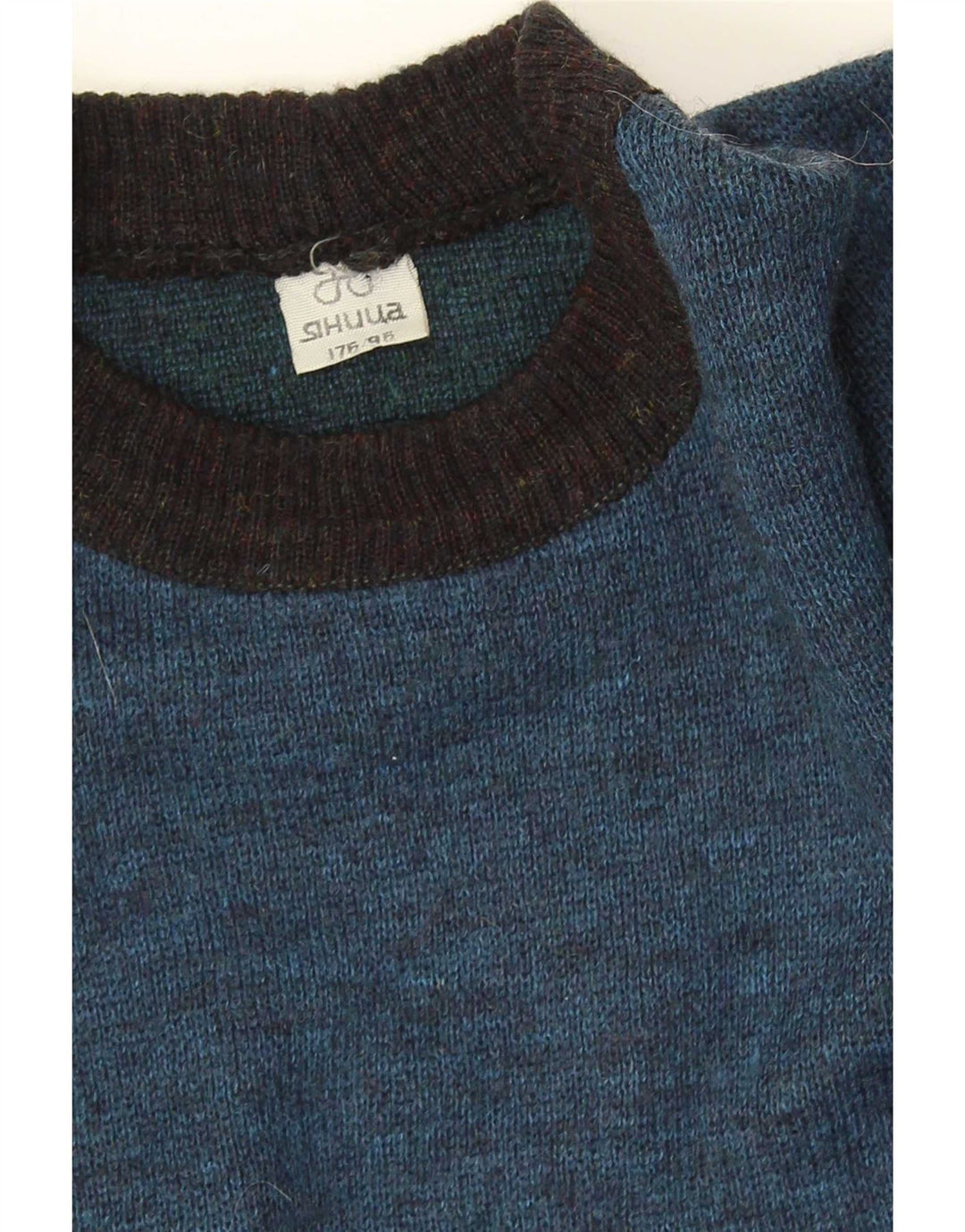 Vintage ανδρικό πουλόβερ με λαιμόκοψη Medium Blue Fair Isle