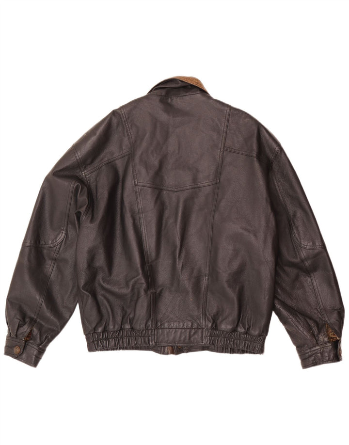 Ανδρικό δερμάτινο μπουφάν C&A Bomber EU 48 Medium Black