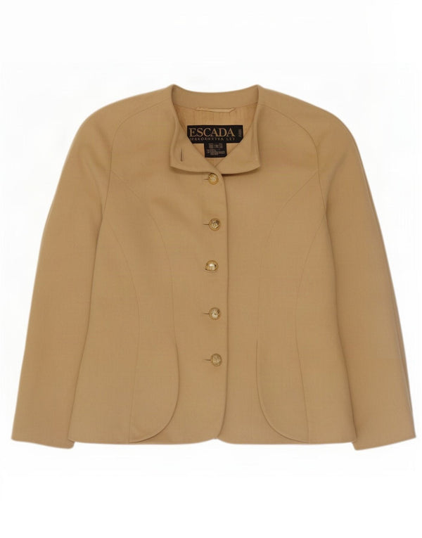 Escada Womens by Margaretha Ley 6 Button Blazer Jacket EU 38 Medium Beige