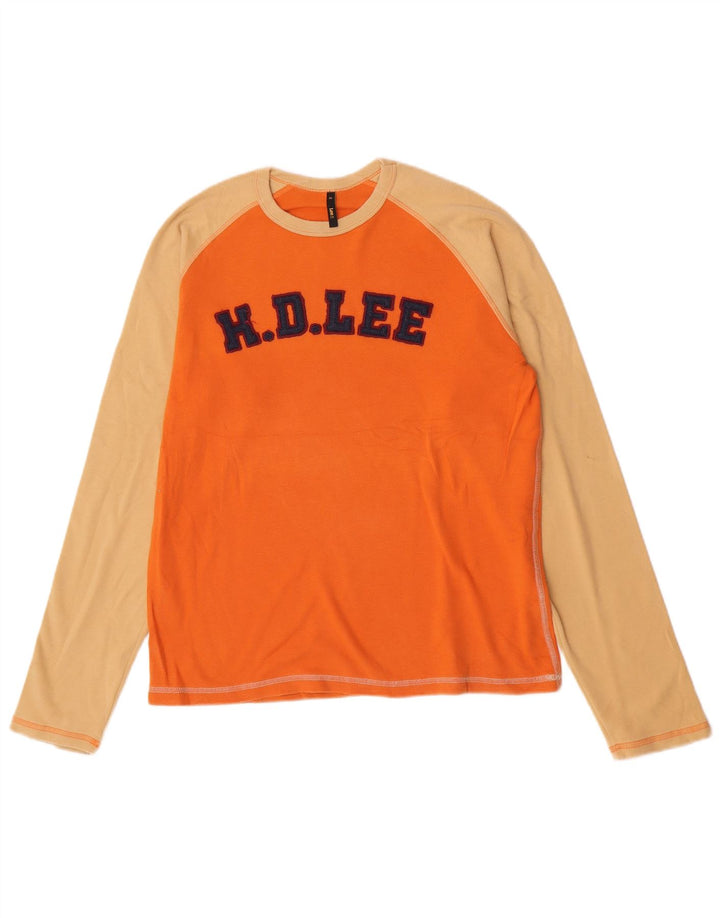 Lee Mens Graphic Top Μακρυμάνικο XL Πορτοκαλί Colourblock Βαμβακερό