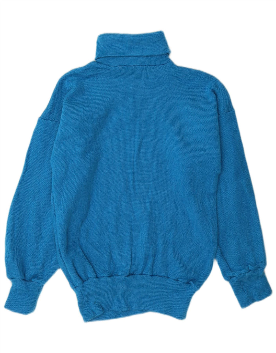 Vintage γυναικείο πουλόβερ με ρολό λαιμόκοψη UK 14 Medium Blue