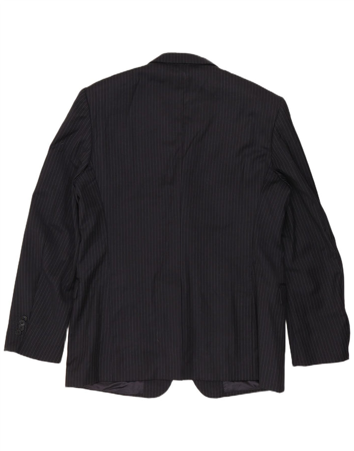 Ανδρικό μπουφάν Ferre 3 Button Blazer IT 54 2XL Navy Blue Pinstripe Virgin Wool
