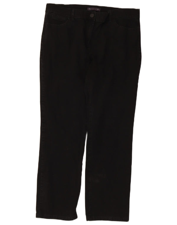 Marks & Spencer Γυναικείο ίσιο casual παντελόνι UK 16 μεγάλο W34 L27 μαύρο