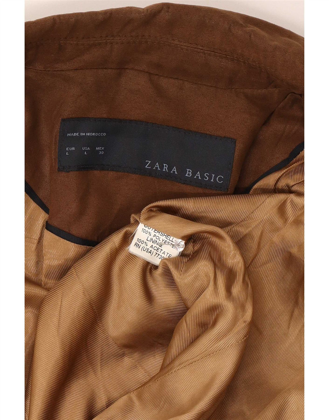 Zara Γυναικείο μπουφάν blazer UK 14 μεγάλου καφέ πολυεστέρας