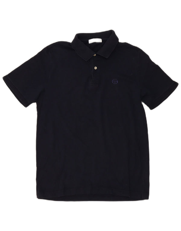 Sergio Tacchini Ανδρικό Πόλο Μπλουζάκι IT 50 Medium Navy Blue βαμβακερό