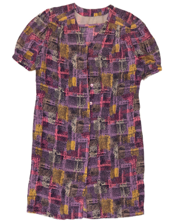 VINTAGE Womens Shift Dress UK 16 Large Multicoloured Check