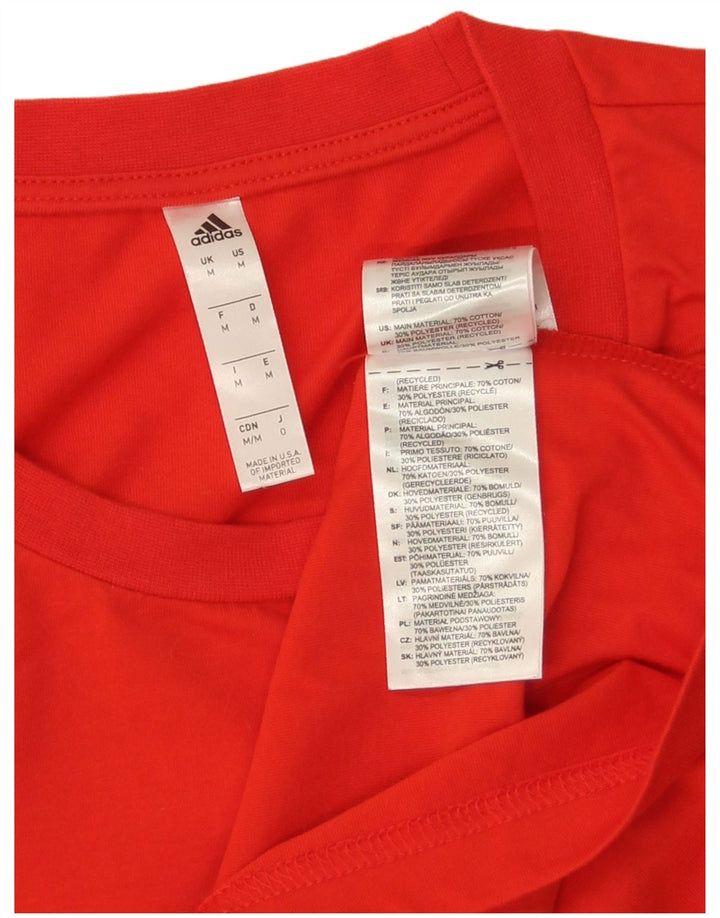 Ανδρικό γραφικό T-Shirt Adidas Top Μεσαίο κόκκινο βαμβακερό