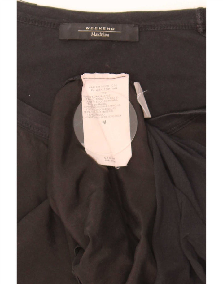 Max Mara Γυναικείο T-Shirt Weekend Top UK 12 μεσαίο μαύρο βαμβακερό