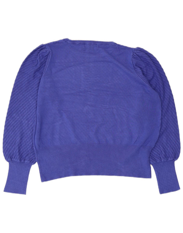 Marks & Spencer Γυναικείο πουλόβερ Crop Crew Neck Jumper UK 20 2XL Blue Viscose
