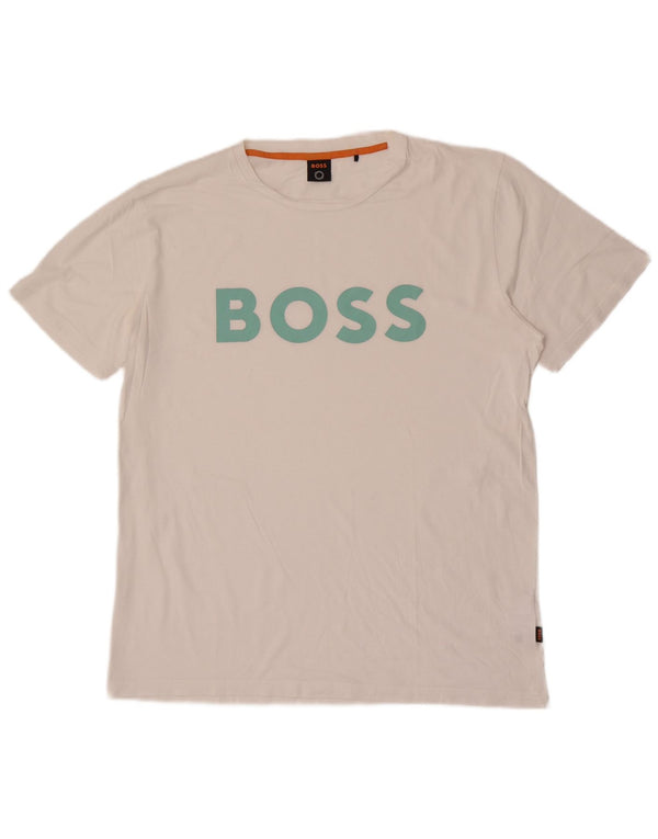 Ανδρικό γραφικό T-Shirt Hugo Boss Top XL Λευκό βαμβακερό