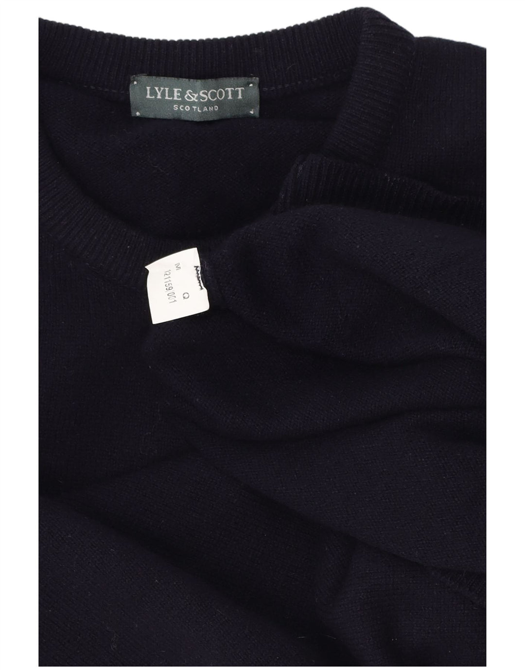Ανδρικό πουλόβερ με λαιμόκοψη Lyle & Scott, μεσαίο μπλε ναυτικό