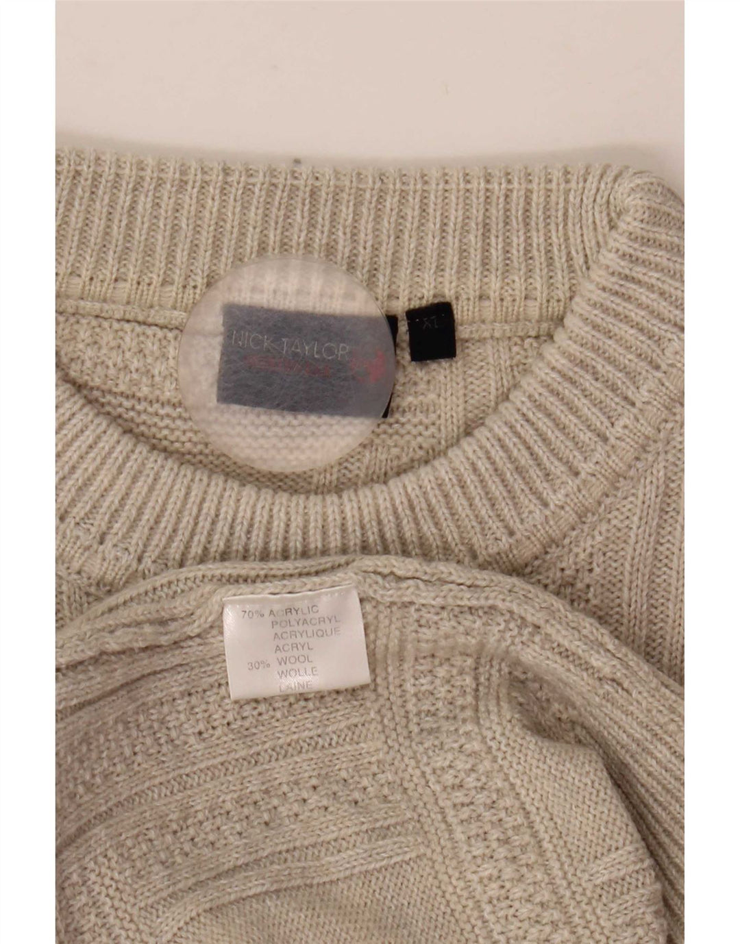 Ανδρικό πουλόβερ Nick Taylor Crew Neck Jumper XL Γκρι ακρυλικό