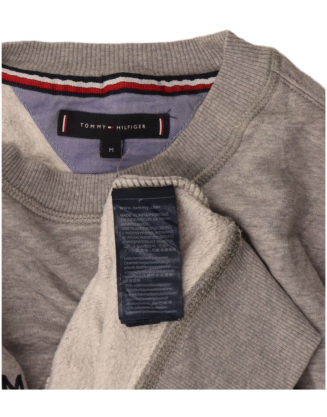 Γραφικό ανδρικό φούτερ Tommy Hilfiger, μεσαίο γκρι βαμβακερό
