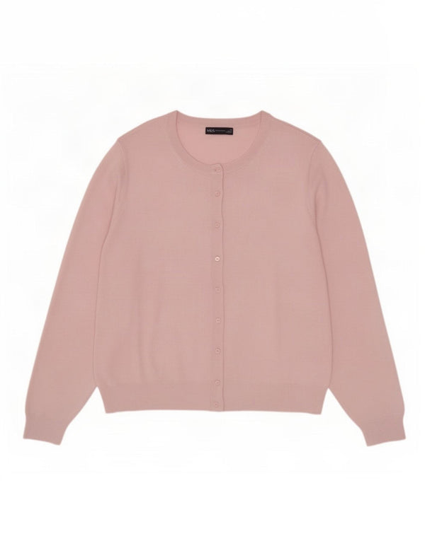 Marks & Spencer Γυναικεία ζακέτα πουλόβερ UK 24 4XL Ροζ βισκόζη