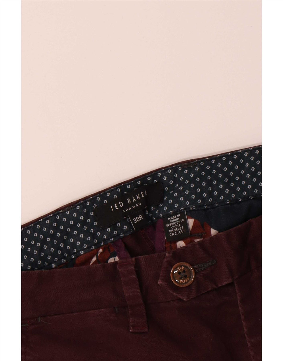Ted Baker Ανδρικό Slim Suit Παντελόνι W30 L31 Καφέ Βαμβακερό
