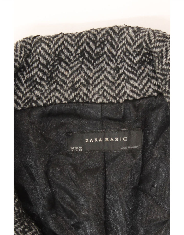 Zara Γυναικείο Πανωφόρι UK 14 Medium Grey Ψαροκόκκαλο