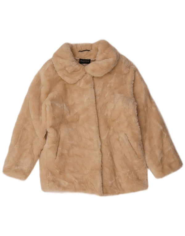 Vintage Γυναικείο Γούνινο Μπουφάν UK 16 Large Beige