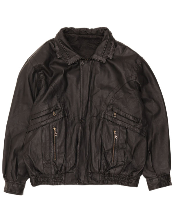 Canda Ανδρικό Δερμάτινο Μπουφάν UK 40 Large Μαύρο Δερμάτινο