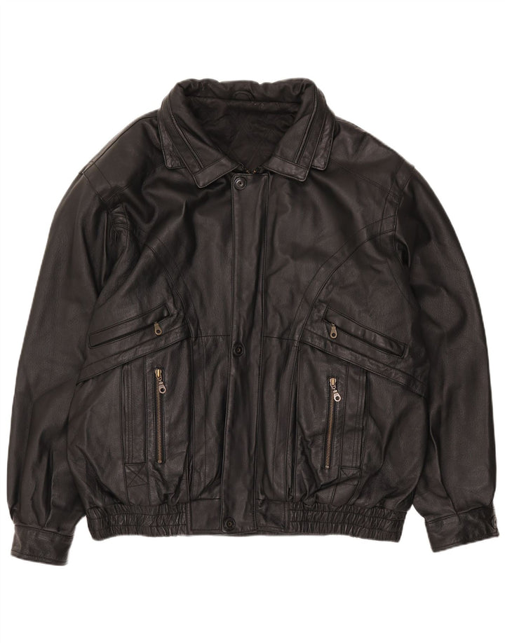 Canda Ανδρικό Δερμάτινο Μπουφάν UK 40 Large Μαύρο Δερμάτινο