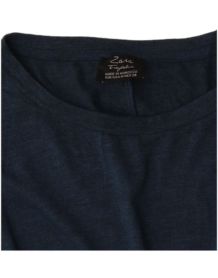 Zara Γυναικεία Μπλούζα Oversized Top UK 14 Medium Navy Blue